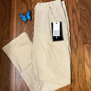 Beige linen trousers. New with tags.